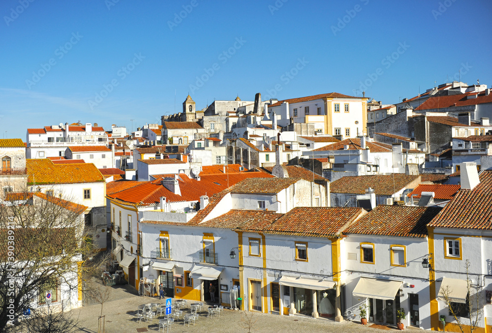 Evora Unesco World Heritage City, Portugal. Panoramic view of the city. 