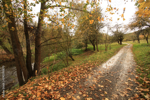Herbst im Unstruttal; Unstrut-Radweg bei Nägelstedt