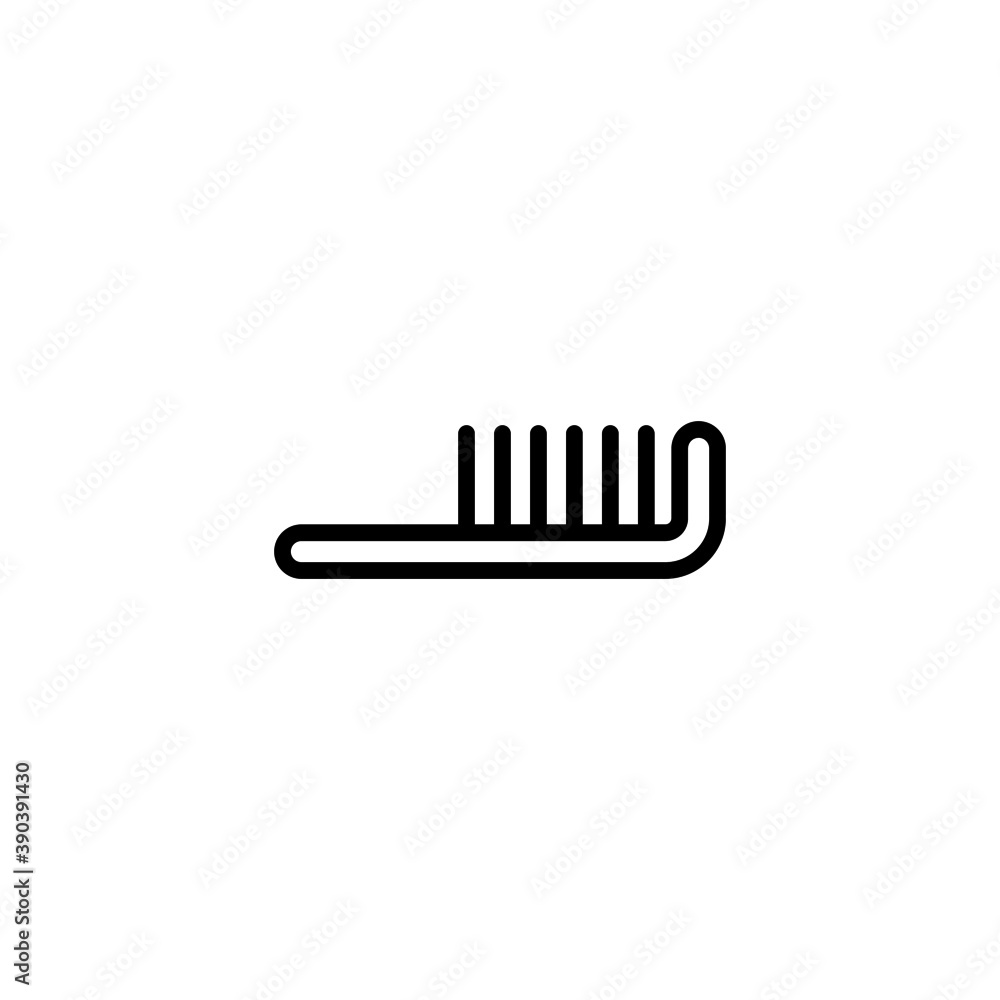 Comb Icon in black line style icon, style isolated on white background Comb Icon in black line style icon, style isolated on white background