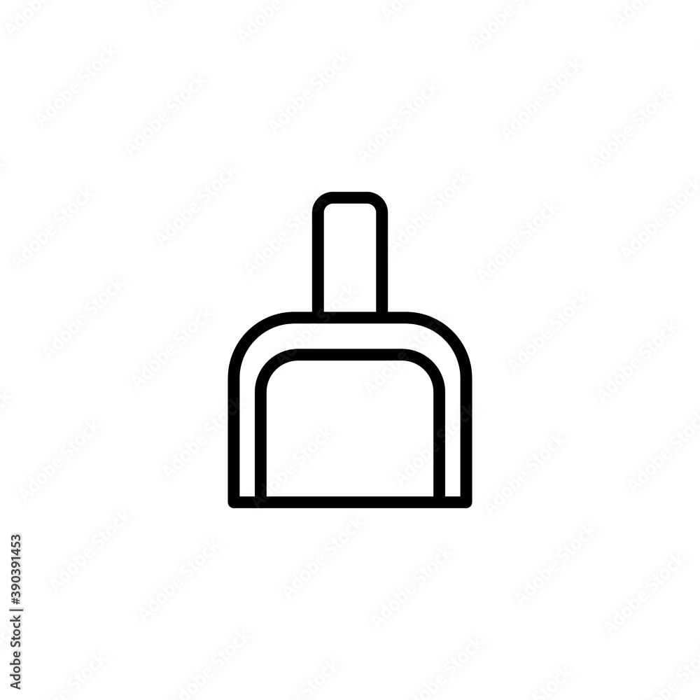 dustpan Icon in black line style icon, style isolated on white background dustpan Icon in black line style icon, style isolated on white background