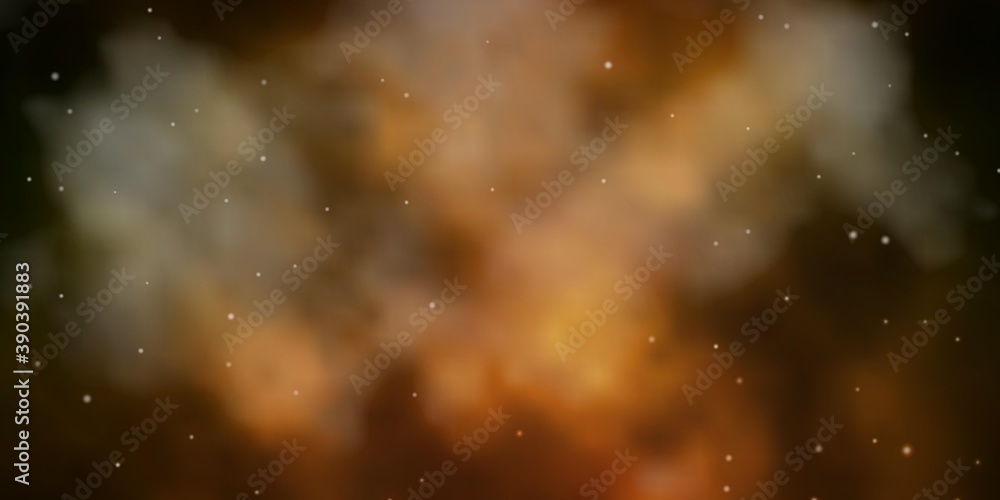 Naklejka premium Dark Green, Yellow vector background with small and big stars.