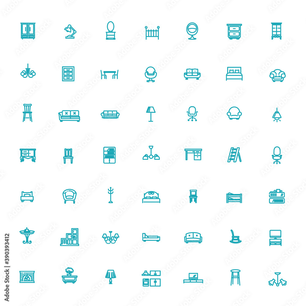 Furniture and home decor icon set Furniture and home decor icon set