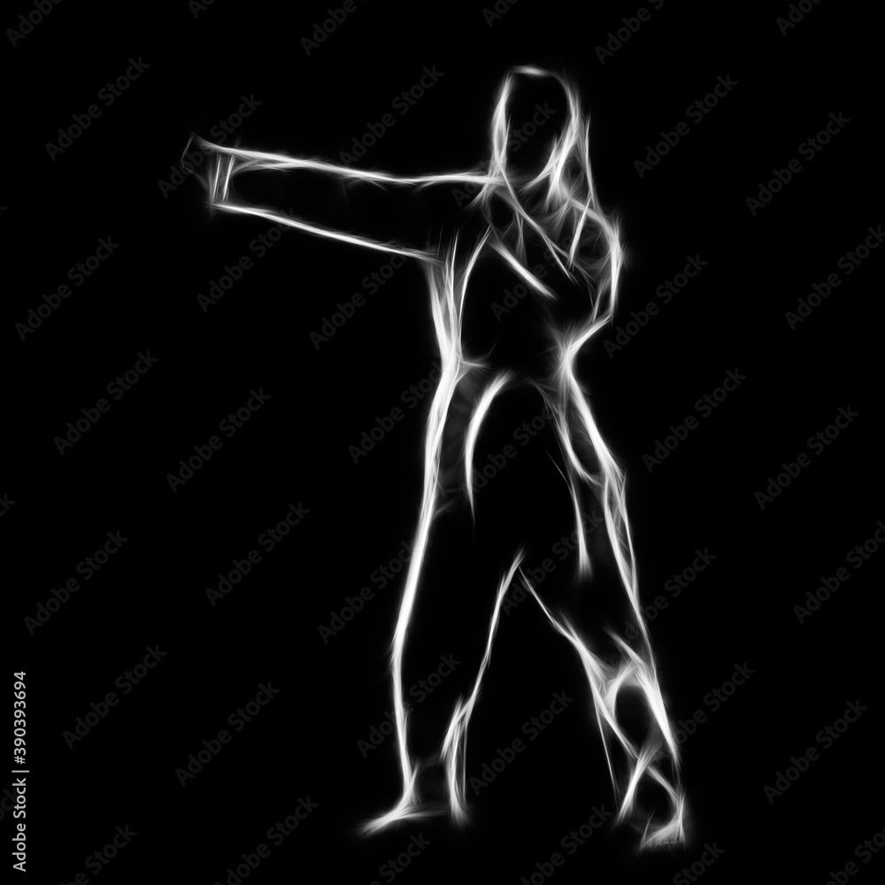 Fractal portrait of karate girl Fractal portrait of karate girl