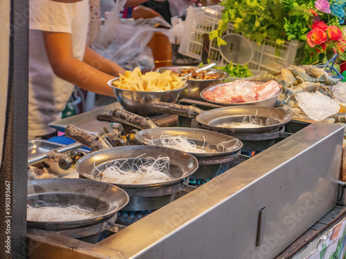 Street Food stall in UD Town Community mall  at Udon Thani City Thailand.Udon Thani Province is a province (changwat) in northeast Thailand.