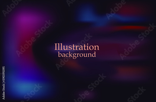 Red, purple fluid gradient on dark background. vector illustration