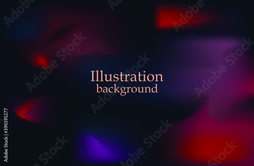 Red, purple fluid gradient on dark background. vector illustration