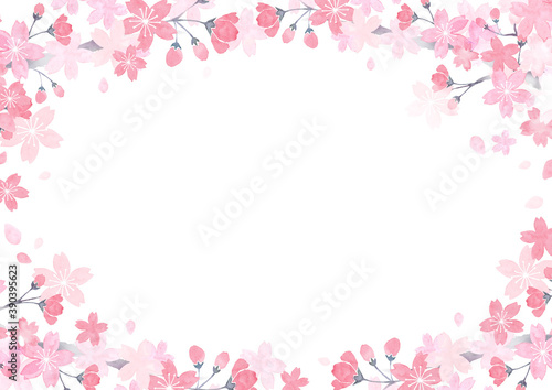 水彩で描いた桜の背景イラスト © yokoobata