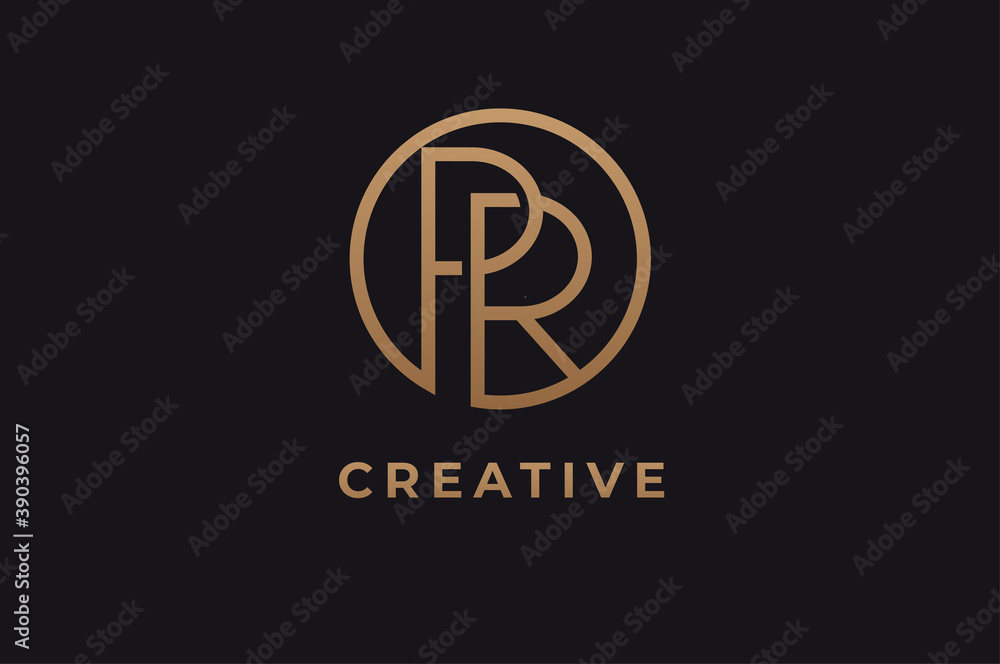Abstract initial letter P and R logo,usable for branding and business logos, Flat Logo Design Template, vector illustration