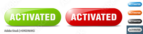 activated button. key. sign. push button set