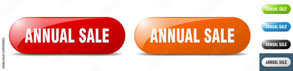 annual sale button. key. sign. push button set annual sale button. key. sign. push button set