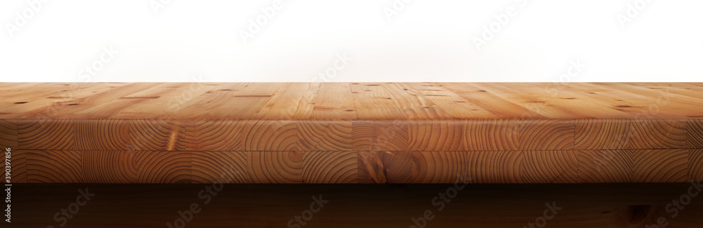 An empty pine wood tabletop product display template to display products on. Isolated on a white background. An empty pine wood tabletop product display template to display products on. Isolated on a white background.