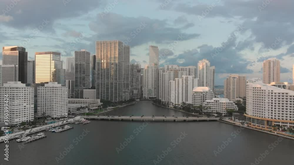Brickell Bay View, high skyscrapers, beautiful afternoon. Brickell Bay View, high skyscrapers, beautiful afternoon.