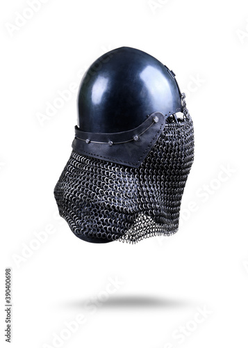 Black knight  helmet on white.
