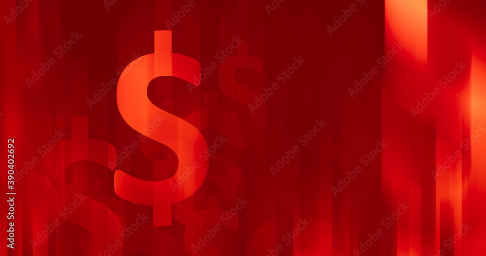 Dollar sign 8k background. Beautiful template for presentations, headers, web and various business designs. Place for text. Gradients red colors. Dollar sign 8k background. Beautiful template for presentations, headers, web and various business designs. Place for text. Gradients red colors.