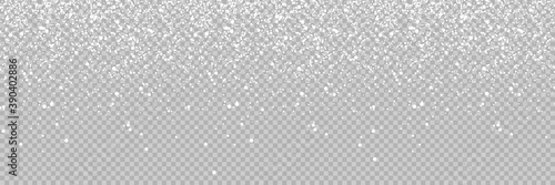 Snow falling. Falling snowflakes on transparent background. Vector illustration