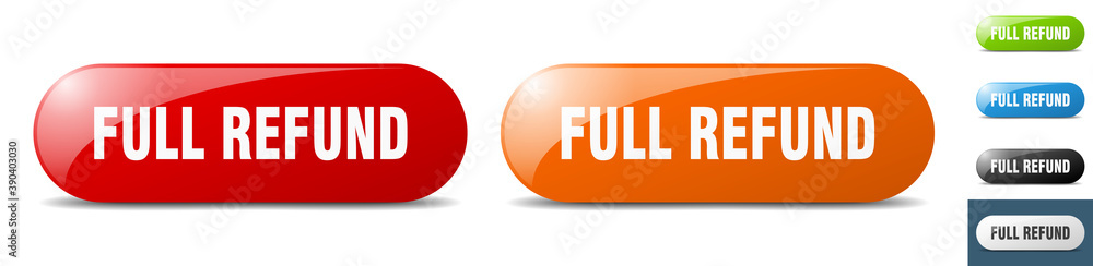 full refund button. key. sign. push button set full refund button. key. sign. push button set