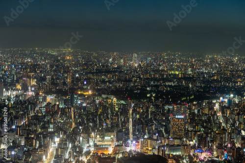 Vue depuis les hauts d une tour de Tokyo de nuit