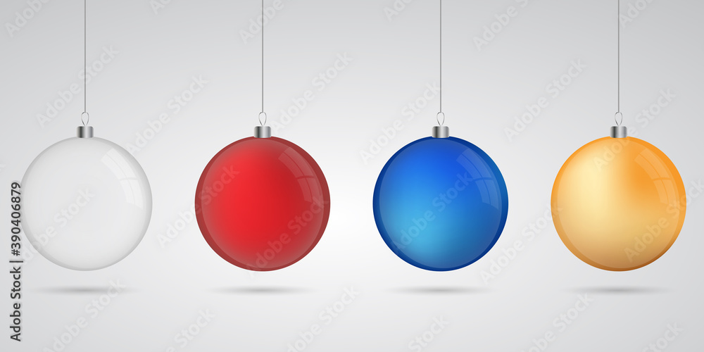 Christmas balls set with shadow