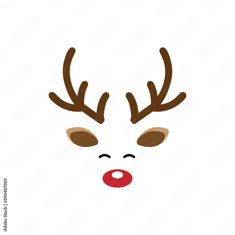 Deer head face icon isolated on white background Deer head face icon isolated on white background
