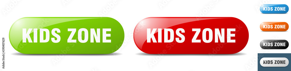 kids zone button. key. sign. push button set kids zone button. key. sign. push button set
