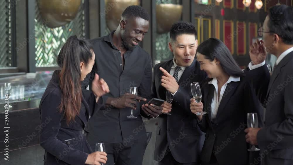 Black businessman and friends relaxing and enjoy drinking party after work at club. Celebration, Party People concept. Black businessman and friends relaxing and enjoy drinking party after work at club. Celebration, Party People concept.