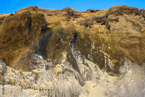 Island Wasserfall mit Regenbogen, Skogafoss
