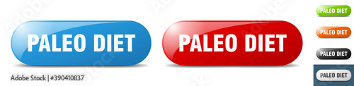 paleo diet button. key. sign. push button set