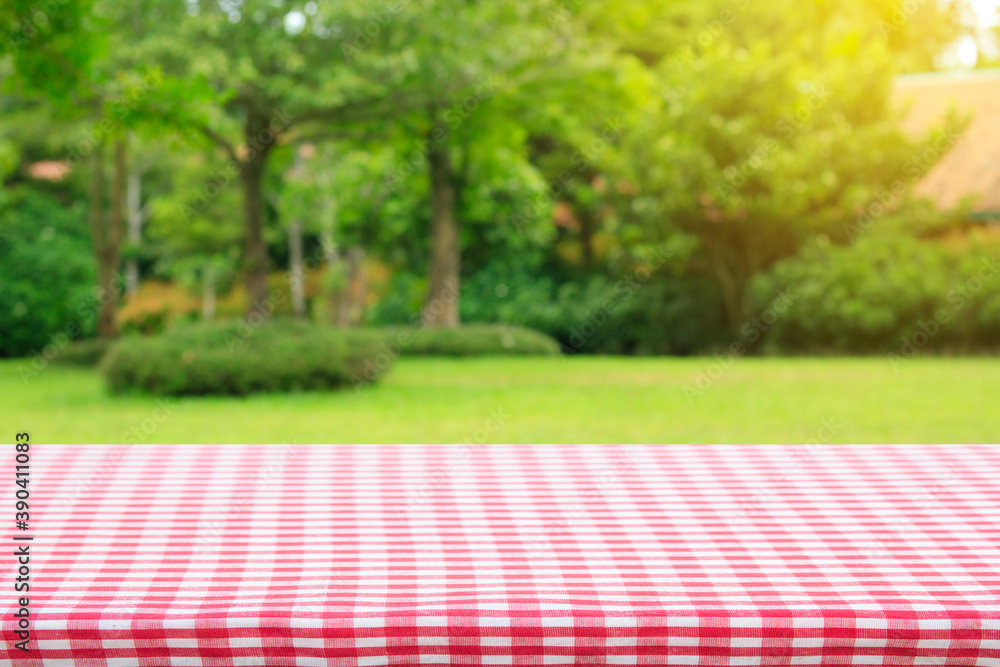 picnic table in summer park picnic table in summer park