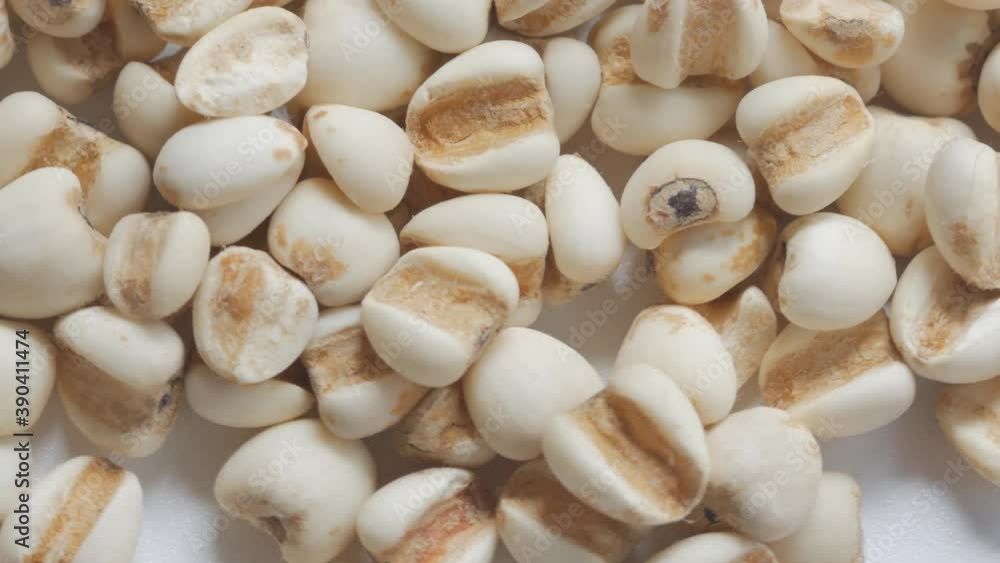 Top view of Job's tears, Adlay millet or pearl millet, Healthy food rotation. Top view of Job's tears, Adlay millet or pearl millet, Healthy food rotation.