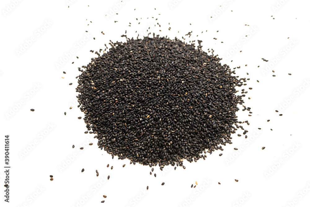 Seeds of a black sesame. Seeds of a black sesame.