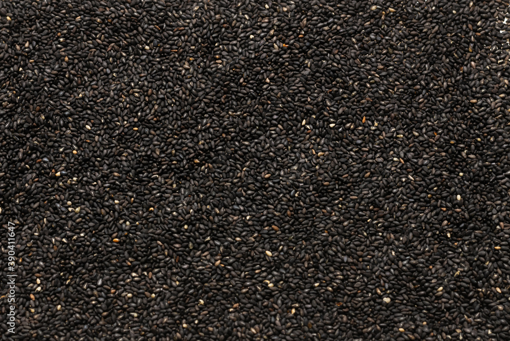 Seeds of a black sesame. Seeds of a black sesame.