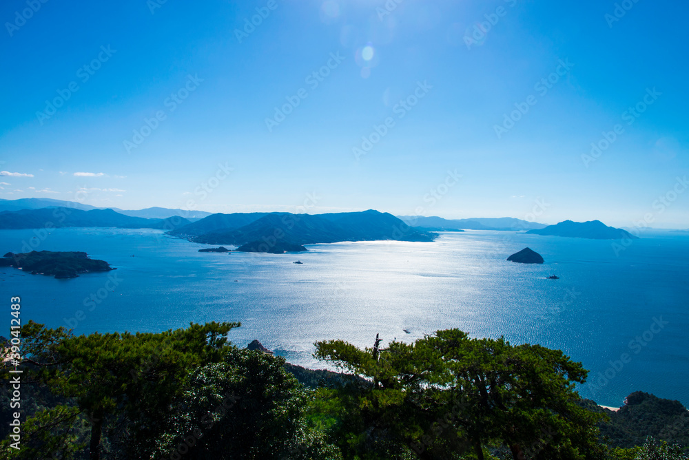 Fototapeta premium 獅子岩展望台からの瀬戸内海の眺望