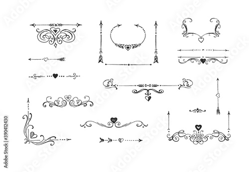 Floral calligraphic separator set
