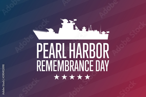 National Pearl Harbor Remembrance Day. December 7. Holiday concept. Template for background, banner, card, poster with text inscription. Vector EPS10 illustration.