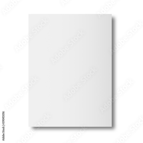 Blank book cover mockup on white background.
