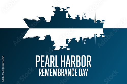 National Pearl Harbor Remembrance Day. December 7. Holiday concept. Template for background, banner, card, poster with text inscription. Vector EPS10 illustration.