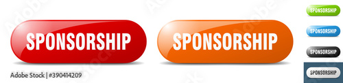 sponsorship button. key. sign. push button set