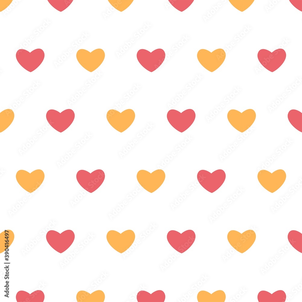 Heart seamless pattern. Vector isolated on white background. For design for Valentine's Day