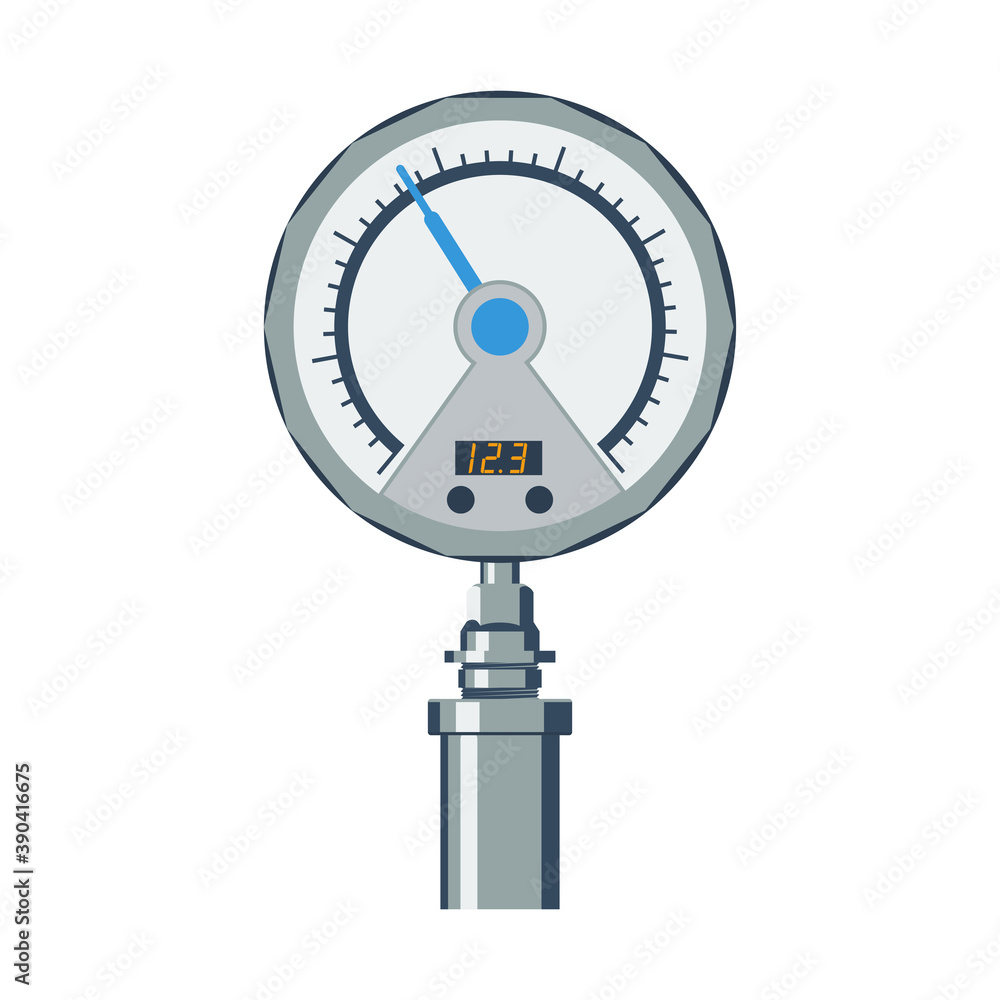 Manometer. Vector illustration isolated on white background. Manometer. Vector illustration isolated on white background.