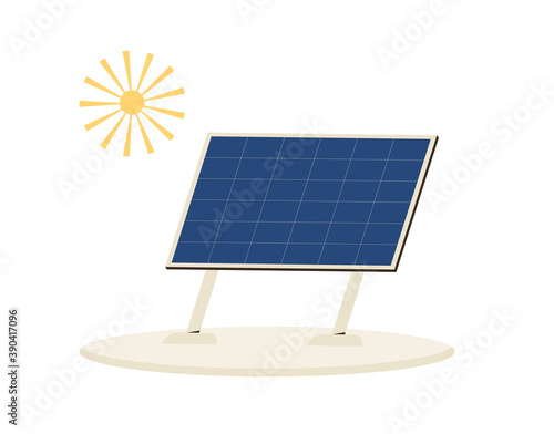 Solar panel. Modul for house isolated on white background. Renewable alternative electricity. Sustainable development. Vector flat illustration.