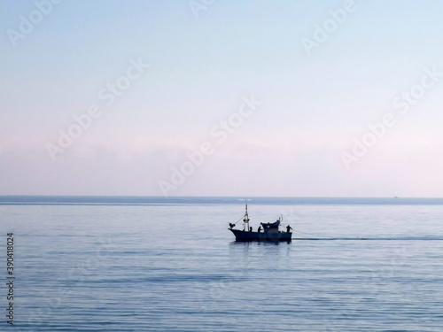 Fishing ship in Mediterranean sea