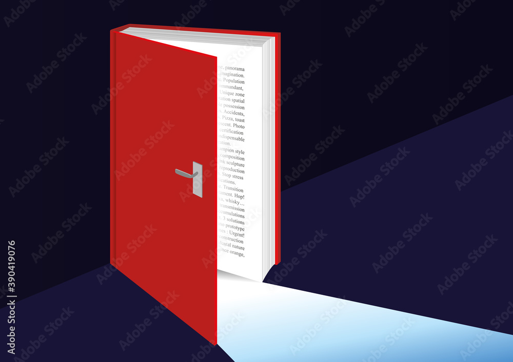 Φωτογραφία Concept de la connaissance avec un livre qui s’ouvre comme une porte ouverte sur le savoir symbolisé par la lumière
