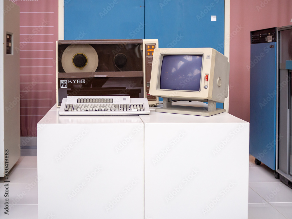 TERRASSA, SPAIN-MARCH 19, 2019: KYBE MLC-400 Model 440 Magnetic Tape Cleaner  in the National Museum of Science and Technology of Catalonia Stock Photo |  Adobe Stock