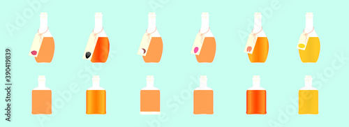set of organic oils. cartoon design template with various models. vector illustration isolated on blue background