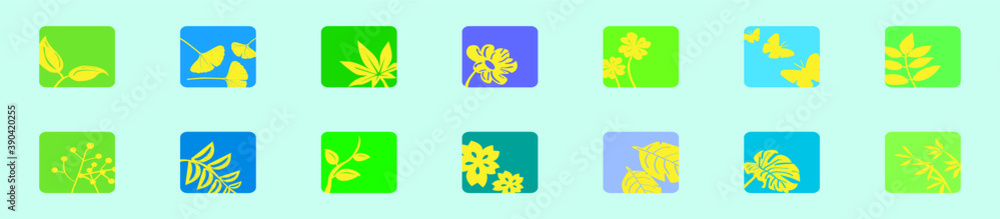 set of nature icon. cartoon design template with various models. vector illustration isolated on blue background set of nature icon. cartoon design template with various models. vector illustration isolated on blue background