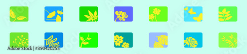 set of nature icon. cartoon design template with various models. vector illustration isolated on blue background