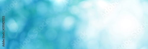 Blue light leaves blurred and blur natural abstract. Effect sunlight soft bright shiny style bokeh circle yellow and orange blurry morning . For wallpaper backdrop and background. 
