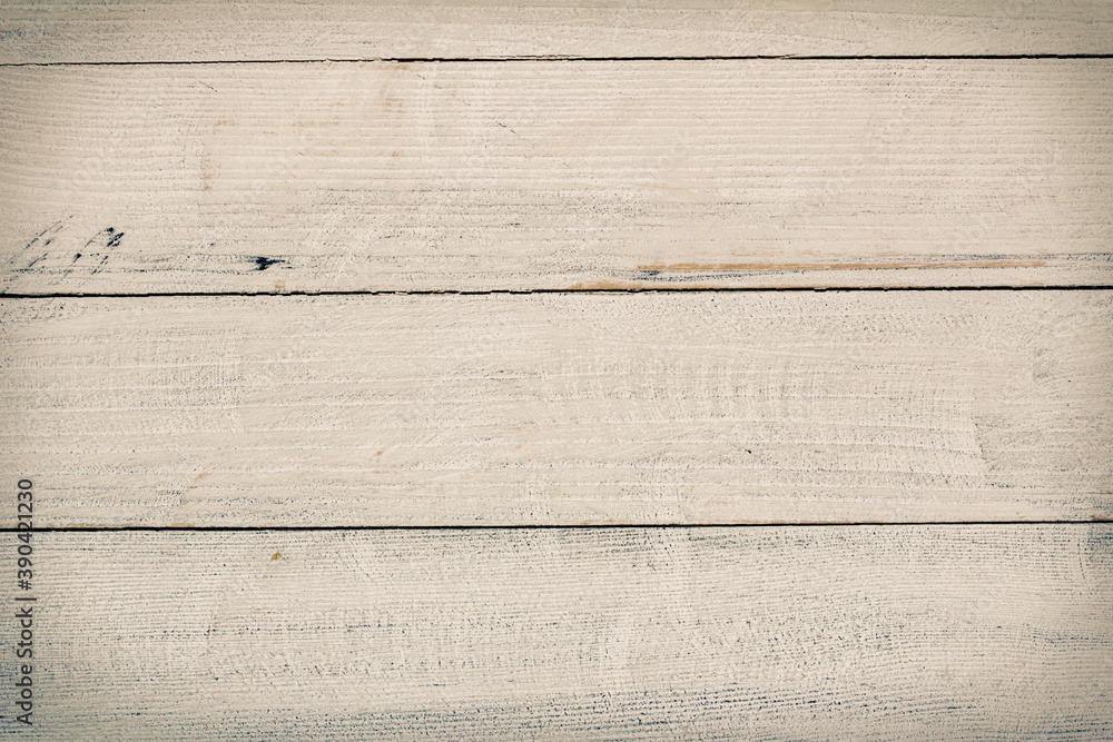 Naklejka premium Vintage white wood background texture with knots and nail holes. Old painted wood wall. White abstract background. Vintage wooden dark horizontal boards