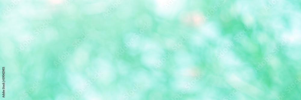 Green light leaves blurred and blur natural abstract. Effect sunlight  soft bright shiny style  bokeh circle yellow and orange blurry morning . For wallpaper backdrop and background.
