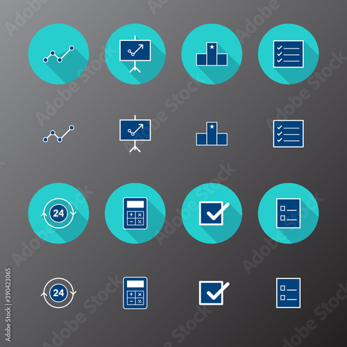 Flat icons for web and mobile applications